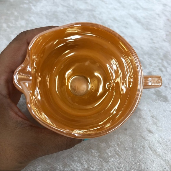 Fire King vintage peach iridescent cream sugar set FLAWED - Picture 6 of 16
